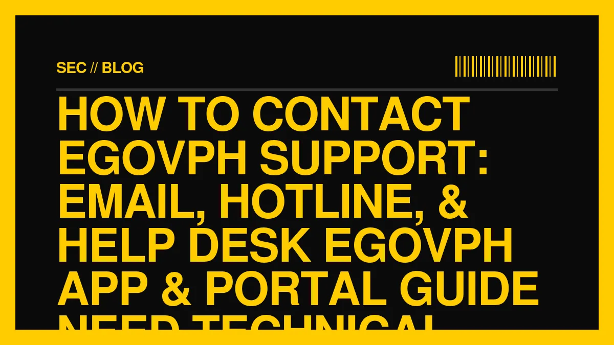 How to Contact eGovPH Support: Email, Hotline, & Help Desk